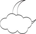 Simple weather icon of cloud with moon in doodle style Royalty Free Stock Photo